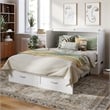 Pemberly Row Full Solid Wood Murphy Bed Chest with Built-In Charger in White