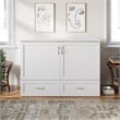 Pemberly Row Full Solid Wood Murphy Bed Chest with Built-In Charger in White