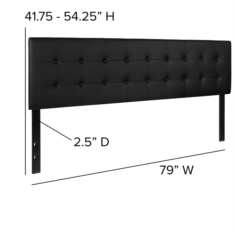Pemberly Row Contemporary Upholstered King Panel Headboard in Gray