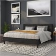 Pemberly Row Contemporary Upholstered King Panel Headboard in Gray