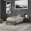 Pemberly Row Faux Leather Tufted Twin Panel Headboard in Gray