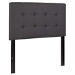 Pemberly Row Faux Leather Tufted Twin Panel Headboard in Gray