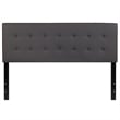 Pemberly Row Contemporary Upholstered Queen Panel Headboard in Gray