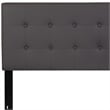 Pemberly Row Contemporary Upholstered Queen Panel Headboard in Gray