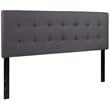 Pemberly Row Contemporary Upholstered Queen Panel Headboard in Gray