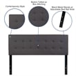 Pemberly Row Contemporary Upholstered Queen Panel Headboard in Gray