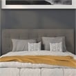 Pemberly Row Contemporary Upholstered Queen Panel Headboard in Gray