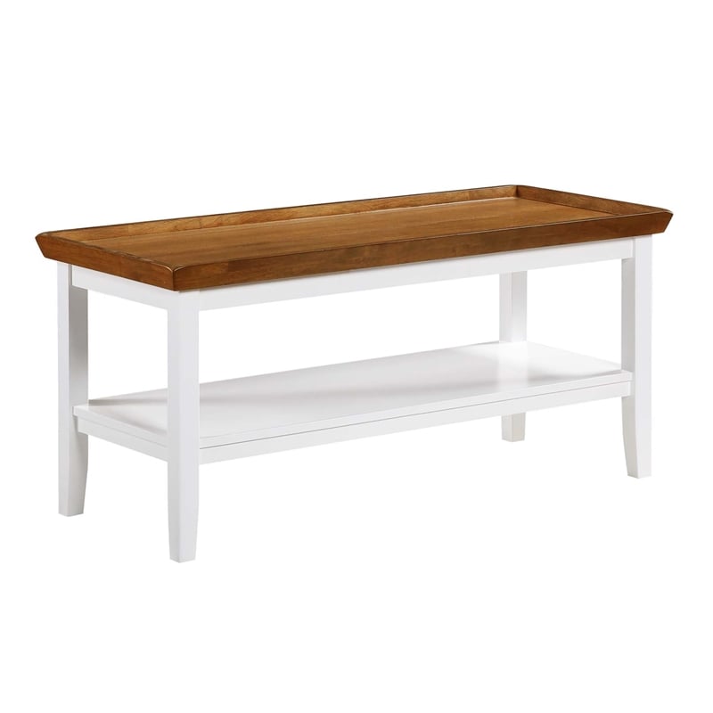 Pemberly Row Driftwood Ledgewood Coffee Table in White Wood Finish