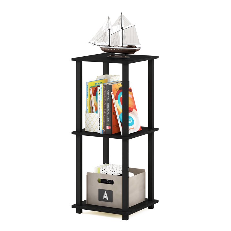 Pemberly Row Engineered Wood Simplistic End Table in Americano Black (Set of 2)
