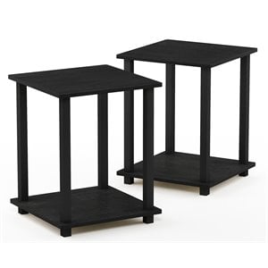 Pemberly Row Engineered Wood Simplistic End Table in Americano Black (Set of 2)