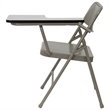 Pemberly Row Premium Steel Folding Chair with Left Hand Tablet Arm