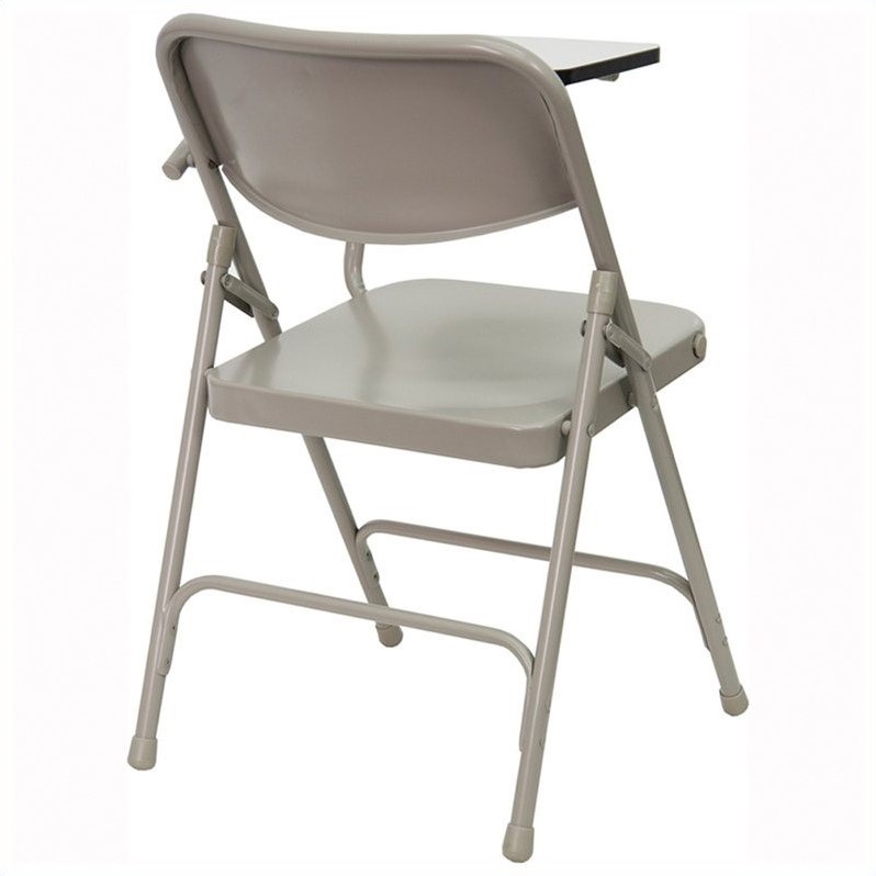 Pemberly Row Premium Steel Folding Chair with Left Hand Tablet Arm