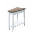 Pemberly Row Transitional Wedge End Table in White Wood Finish