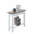 Pemberly Row Transitional Wedge End Table in White Wood Finish