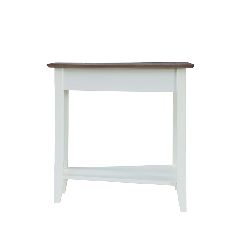 Pemberly Row Transitional Wedge End Table in White Wood Finish