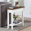 Pemberly Row Transitional Wedge End Table in White Wood Finish