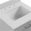 Pemberly Row 24 Inch Bathroom Vanity with Modern Carrera Countertop in Gray