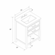 Pemberly Row 24 Inch Bathroom Vanity with Modern Carrera Countertop in Gray