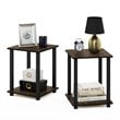Pemberly Row Engineered Wood Simplistic End Table in Walnut/Black (Set of 2)