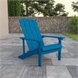 Pemberly Row Farmhouse Faux Wood Adirondack Chair In Blue Finish