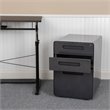 Pemberly Row Contemporary 3 Drawer Modern Mobile File Cabinet in Black