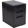 Pemberly Row Contemporary 3 Drawer Modern Mobile File Cabinet in Black