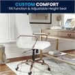 Pemberly Row Contemporary High Back Leather Swivel Office Chair in White