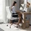 Pemberly Row Contemporary High Back Leather Swivel Office Chair in White