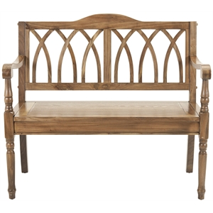 Pemberly Row Modern / Contemporary Pine Wood Bench in Oak Finish