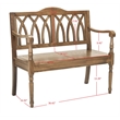 Pemberly Row Modern / Contemporary Pine Wood Bench in Oak Finish