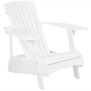 Pemberly Row Modern / Contemporary Acacia Chair in White Finish