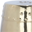 Pemberly Row Contemporary Ceramic Garden Stool in Gold Finish