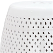 Pemberly Row Contemporary Ceramic Garden Stool in White Finish