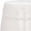 Pemberly Row Contemporary Ceramic Garden Stool in Cream Finish