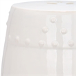 Pemberly Row Contemporary Ceramic Garden Stool in Cream Finish