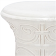 Pemberly Row Contemporary Ceramic Garden Stool in White Finish