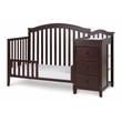 Pemberly Row Contemporary Toddler Bed Guardrail in Espresso Finish