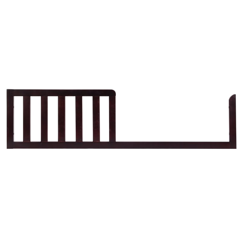 Pemberly Row Contemporary Toddler Bed Guardrail in Espresso Finish