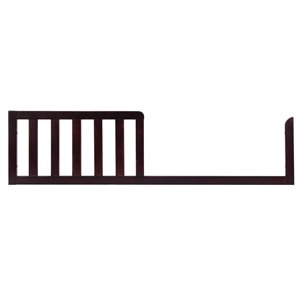 Pemberly Row Contemporary Toddler Bed Guardrail in Espresso Finish
