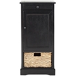 Pemberly Row Contemporary Wood Tall Storage Unit in Black Finish