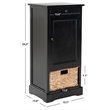 Pemberly Row Contemporary Wood Tall Storage Unit in Black Finish