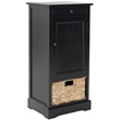 Pemberly Row Contemporary Wood Tall Storage Unit in Black Finish
