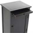 Pemberly Row Contemporary Wood Tall Storage Unit in Black Finish