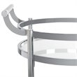 Pemberly Row Contemporary 2 Tier Glass Bar Cart in Chrome Finish