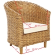 Pemberly Row Contemporary Mango Wood Barrel Chair in Honey Finish