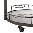 Pemberly Row Contemporary 3 Tier Glass Bar Cart in Gunmetal Finish
