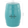 Pemberly Row Contemporary Ceramic Garden Stool in Light Aqua