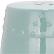 Pemberly Row Contemporary Ceramic Garden Stool in Light Aqua