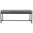 Pemberly Row Contemporary Faux Leather Bench in Gray and Black