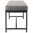 Pemberly Row Contemporary Faux Leather Bench in Gray and Black